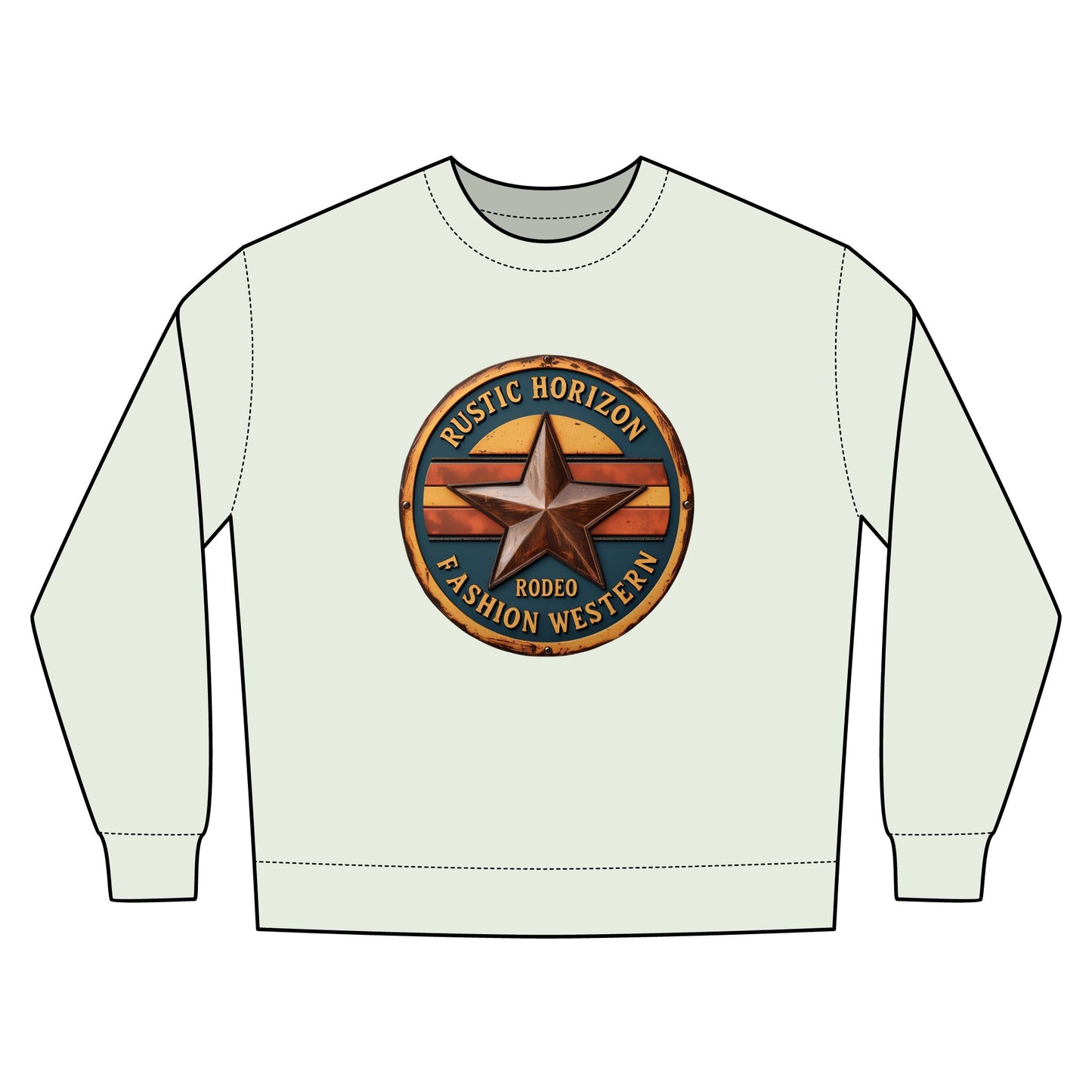 Rustic Horizon Rodeo Sweatshirt, Unisex Casual Crewneck, Western Style Pullover, Perfect for Fall, Gift for Rodeo Fans