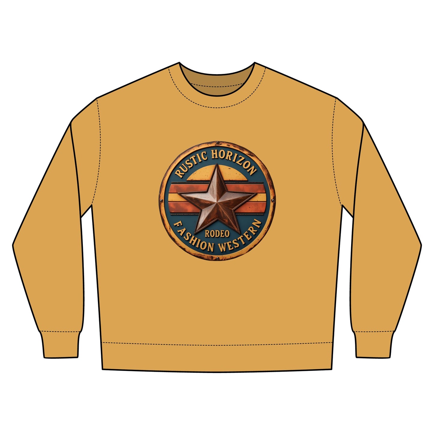 Rustic Horizon Rodeo Sweatshirt, Unisex Casual Crewneck, Western Style Pullover, Perfect for Fall, Gift for Rodeo Fans