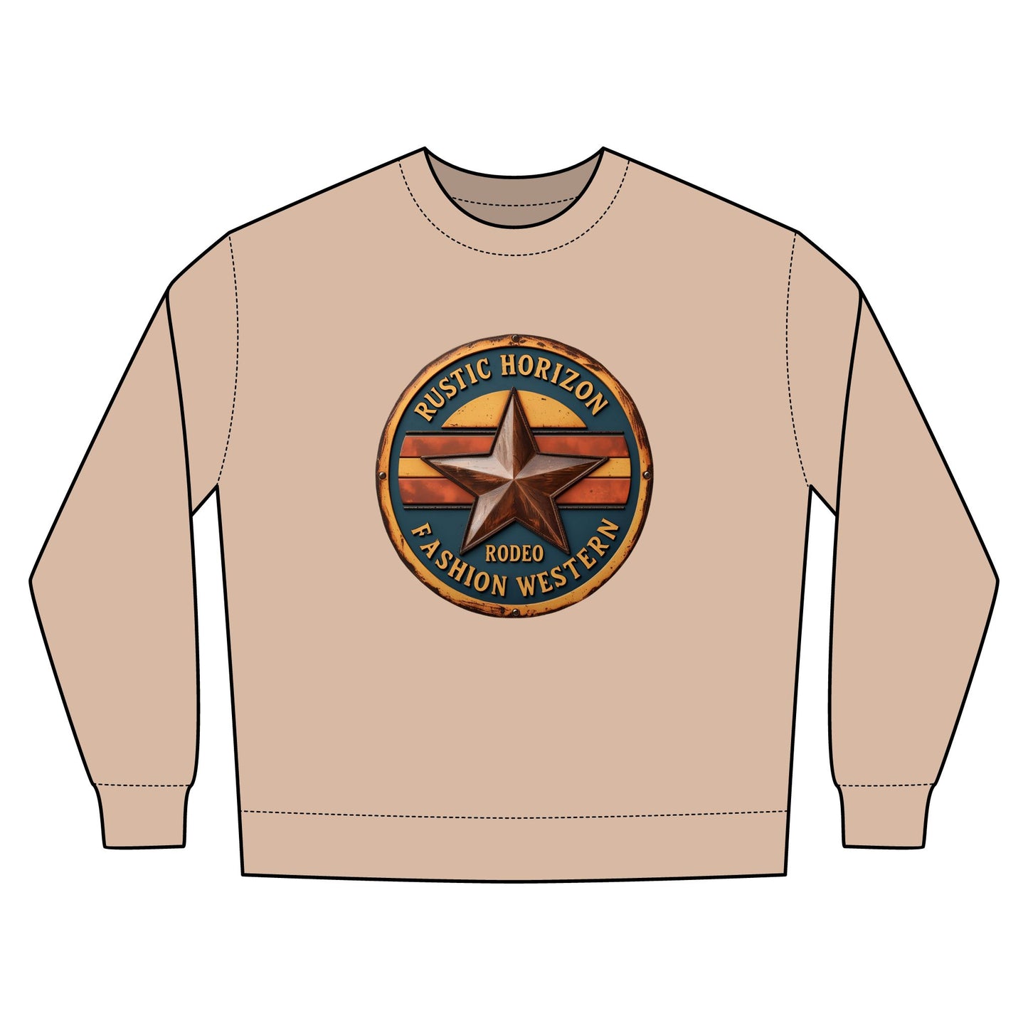 Rustic Horizon Rodeo Sweatshirt, Unisex Casual Crewneck, Western Style Pullover, Perfect for Fall, Gift for Rodeo Fans