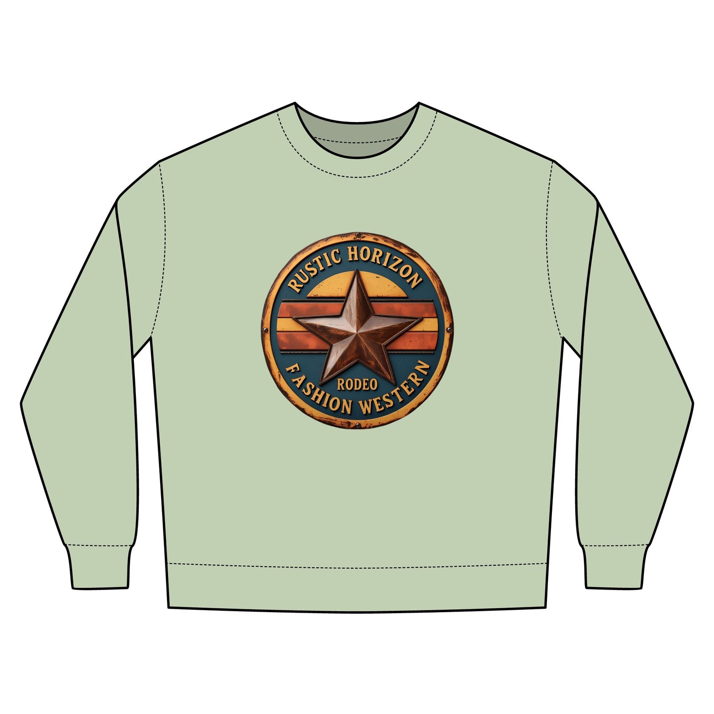 Rustic Horizon Rodeo Sweatshirt, Unisex Casual Crewneck, Western Style Pullover, Perfect for Fall, Gift for Rodeo Fans