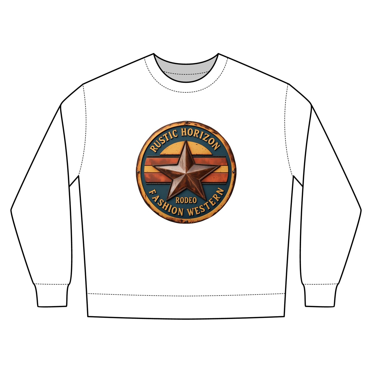 Rustic Horizon Rodeo Sweatshirt, Unisex Casual Crewneck, Western Style Pullover, Perfect for Fall, Gift for Rodeo Fans