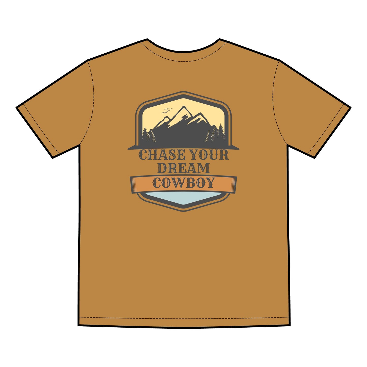 Chase Your Dreams Cowboy Men's Faded Tee - Retro Outdoor Vibe