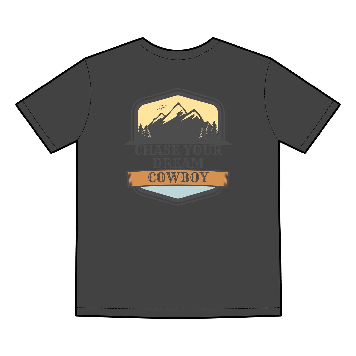 Chase Your Dreams Cowboy Men's Faded Tee - Retro Outdoor Vibe