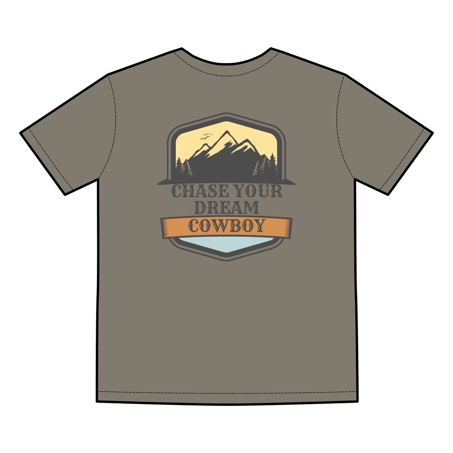 Chase Your Dreams Cowboy Men's Faded Tee - Retro Outdoor Vibe