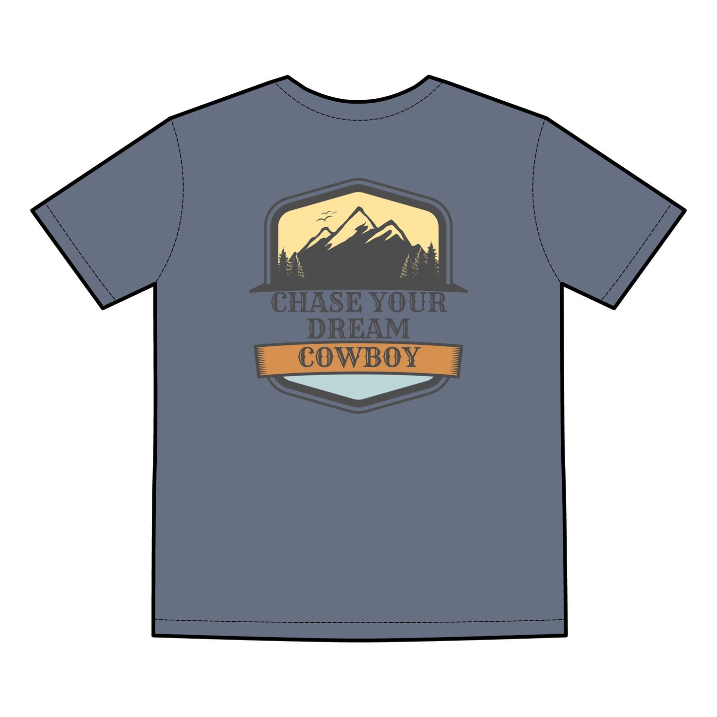 Chase Your Dreams Cowboy Men's Faded Tee - Retro Outdoor Vibe