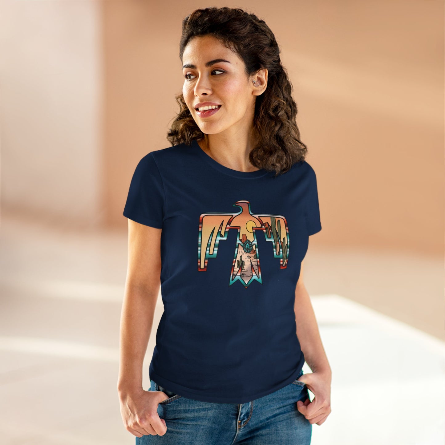 Women's Tee - Cowgirl Thunderbird Eagle Western Fashion Print
