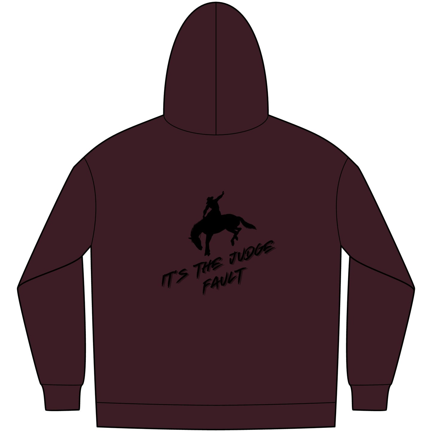 IT'S THE JUDGE FAULT Unisex Western Fleece Hoodie, Rustic Fashion Sweatshirt, Cozy Winter Apparel, Gift for Rodeo Lovers, Casual Outdoor Clothing