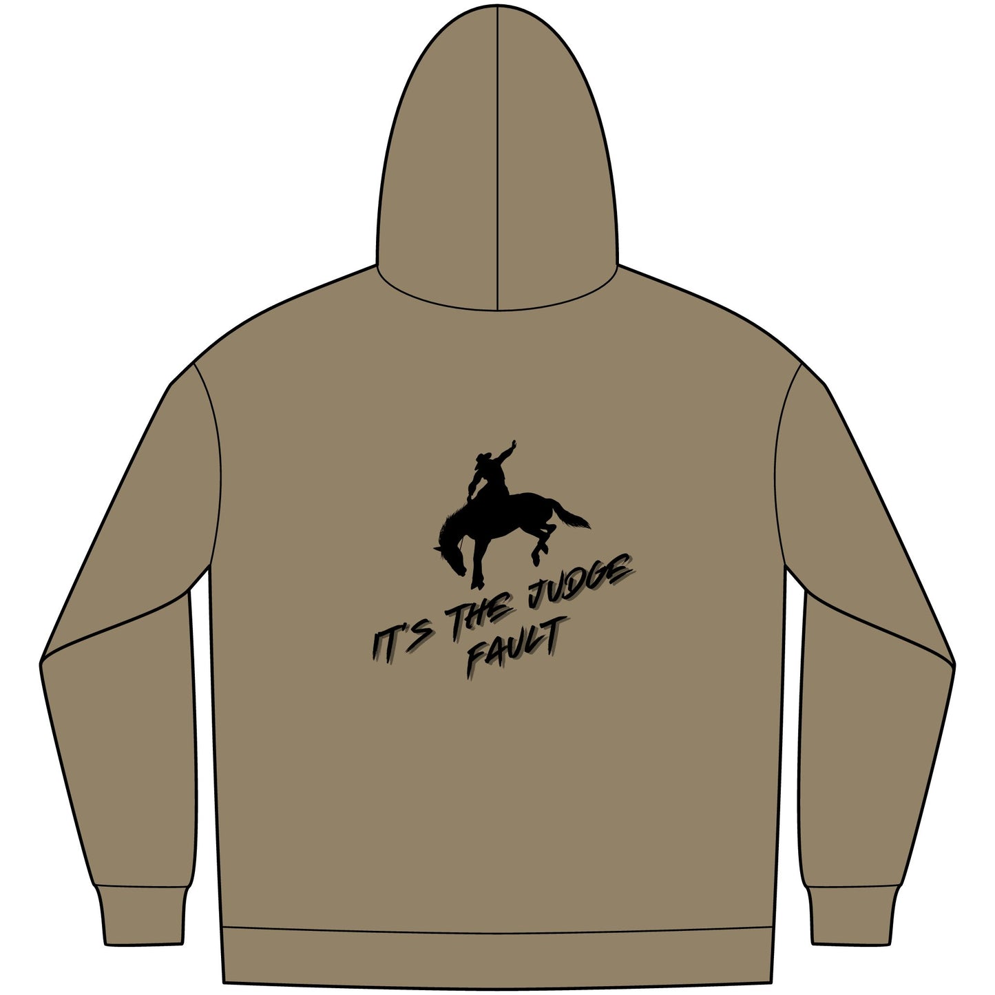 IT'S THE JUDGE FAULT Unisex Western Fleece Hoodie, Rustic Fashion Sweatshirt, Cozy Winter Apparel, Gift for Rodeo Lovers, Casual Outdoor Clothing