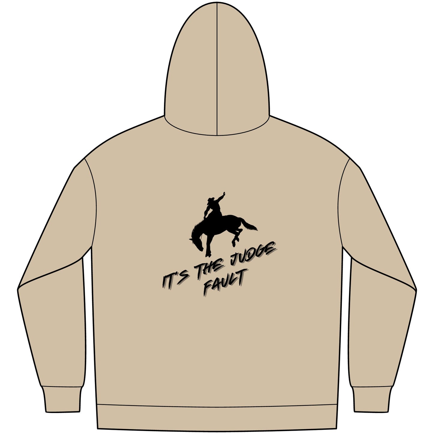 IT'S THE JUDGE FAULT Unisex Western Fleece Hoodie, Rustic Fashion Sweatshirt, Cozy Winter Apparel, Gift for Rodeo Lovers, Casual Outdoor Clothing