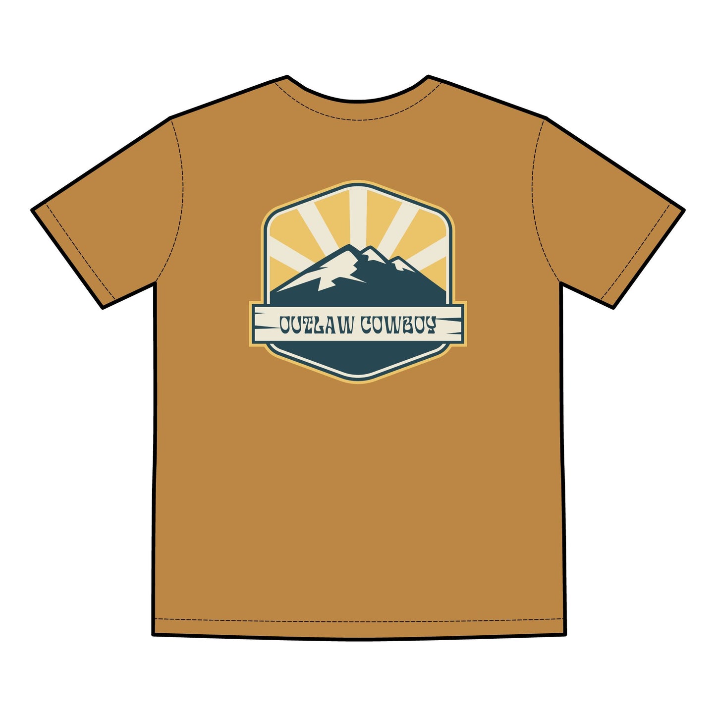 Outlaw Cowboy Men's Faded Tee - Retro Outdoor Vibe