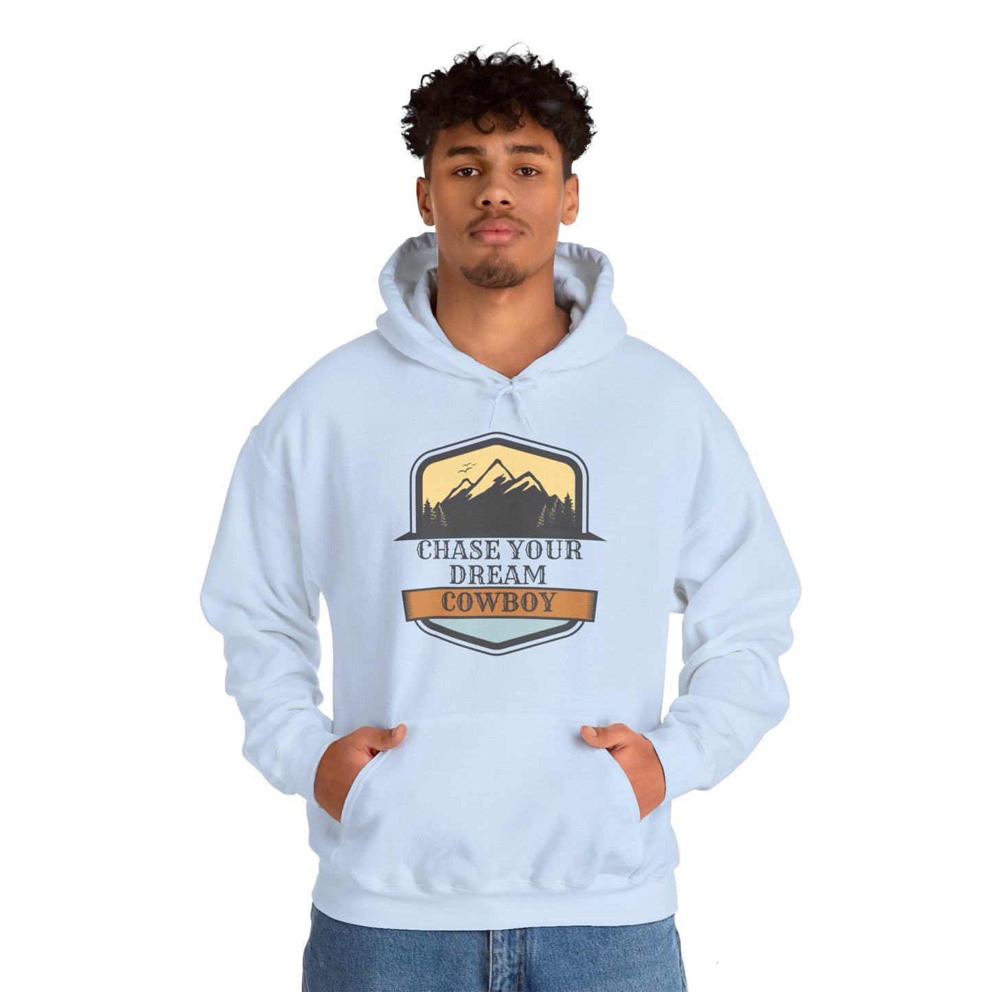 CHASE YOUR DREAM COWBOW MOUNTAIN Unisex Heavy Blend™ Hooded Sweatshirt