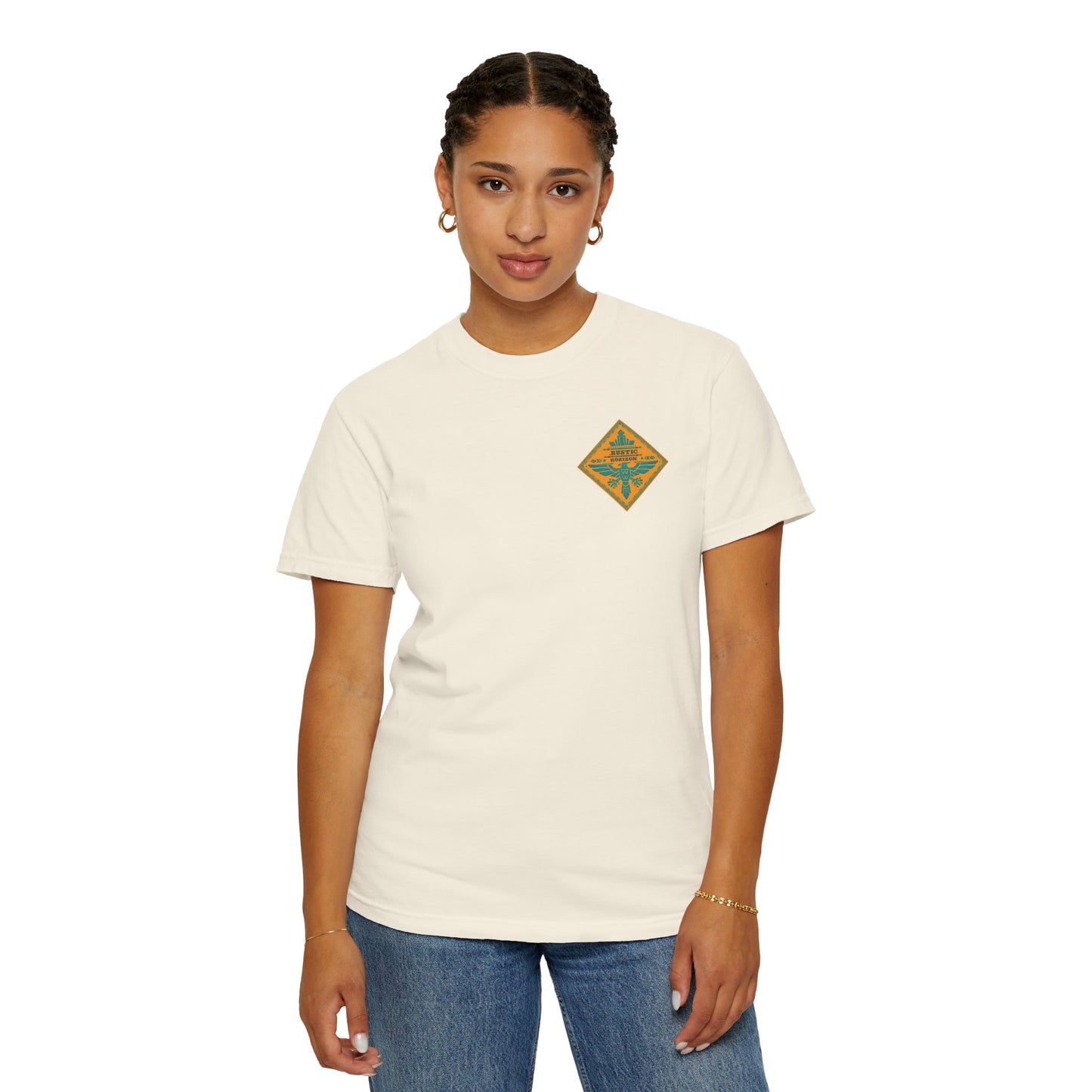 Rustic Horizon Yellow Thunderbird UNISEX T-Shirt｜Festival Wear, Casual Outfit, Gift for Nature Lovers, Vintage Style Tee, Summer Essential