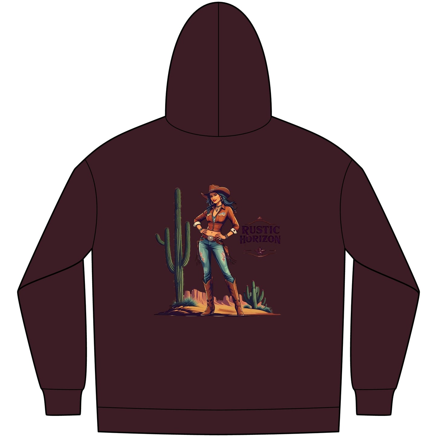 Cowgirl Unisex Western Fleece Hoodie, Rustic Fashion Sweatshirt, Cozy Winter Apparel, Gift for Rodeo Lovers, Casual Outdoor Clothing