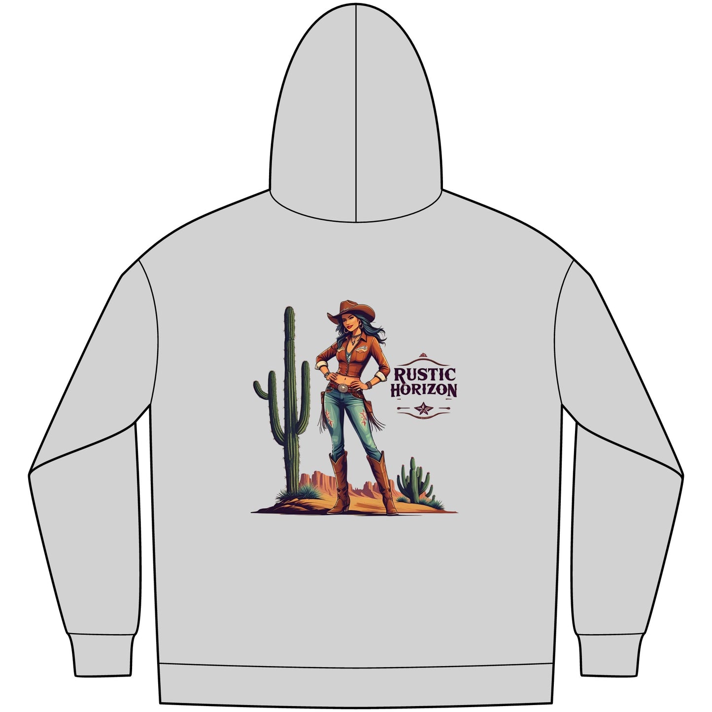 Cowgirl Unisex Western Fleece Hoodie, Rustic Fashion Sweatshirt, Cozy Winter Apparel, Gift for Rodeo Lovers, Casual Outdoor Clothing