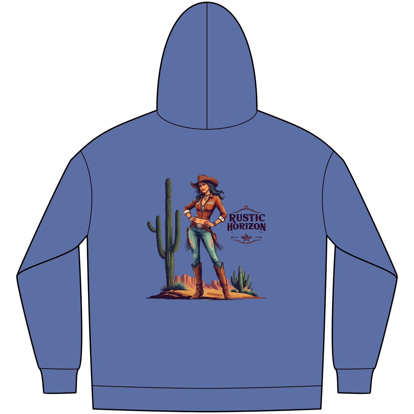 Cowgirl Unisex Western Fleece Hoodie, Rustic Fashion Sweatshirt, Cozy Winter Apparel, Gift for Rodeo Lovers, Casual Outdoor Clothing