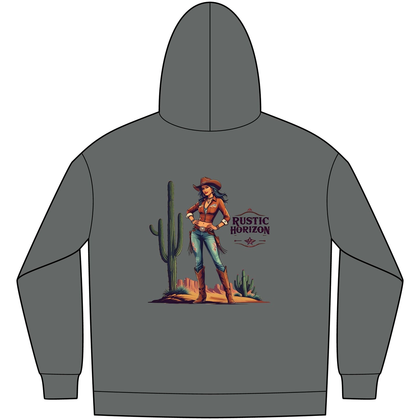 Cowgirl Unisex Western Fleece Hoodie, Rustic Fashion Sweatshirt, Cozy Winter Apparel, Gift for Rodeo Lovers, Casual Outdoor Clothing