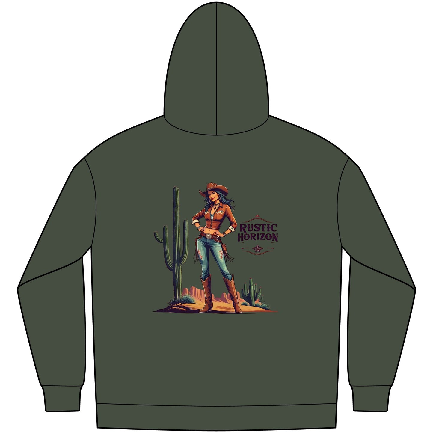 Cowgirl Unisex Western Fleece Hoodie, Rustic Fashion Sweatshirt, Cozy Winter Apparel, Gift for Rodeo Lovers, Casual Outdoor Clothing