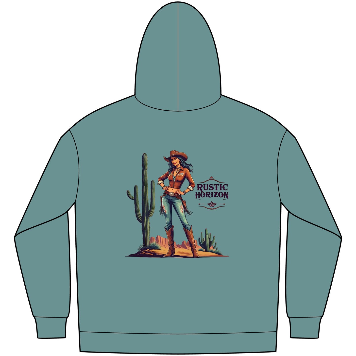 Cowgirl Unisex Western Fleece Hoodie, Rustic Fashion Sweatshirt, Cozy Winter Apparel, Gift for Rodeo Lovers, Casual Outdoor Clothing