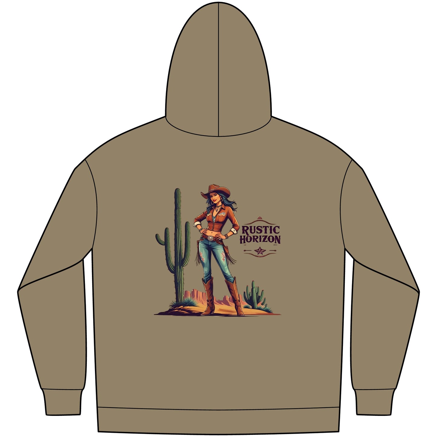 Cowgirl Unisex Western Fleece Hoodie, Rustic Fashion Sweatshirt, Cozy Winter Apparel, Gift for Rodeo Lovers, Casual Outdoor Clothing