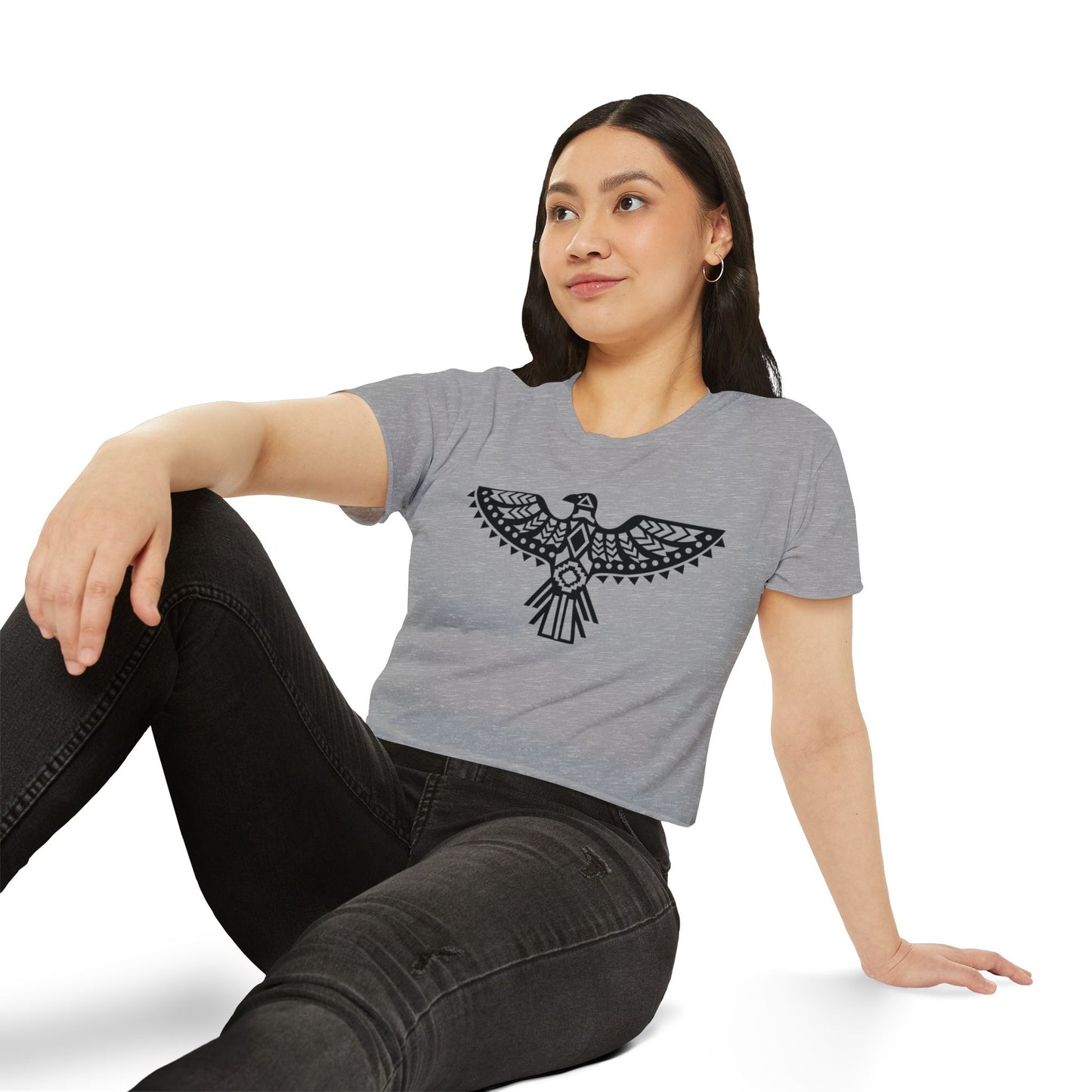 Women's Festival Crop Top - Boho Chic Graphic Tee for Music & Art Lovers