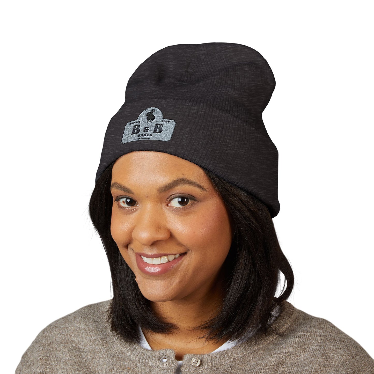 Stylish Embroidered Classic Cuffed Beanie for Fashionable Outdoor Adventures