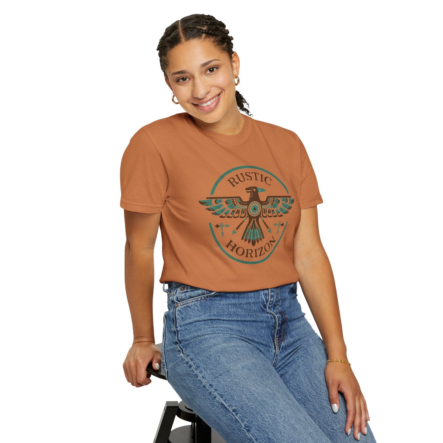Rustic Horizon with Thunderbird UNISEX T-Shirt｜Festival Wear, Casual Outfit, Gift for Nature Lovers, Vintage Style Tee, Summer Essential