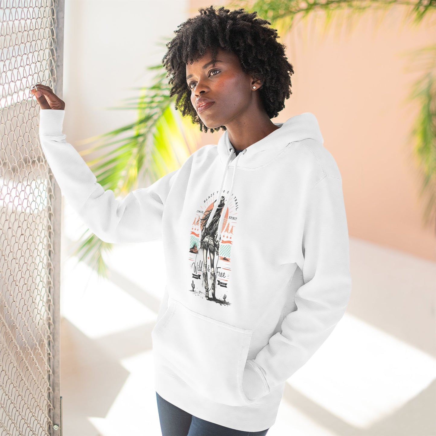 Stylish Three-Panel Fleece Hoodie with Minimalist Design