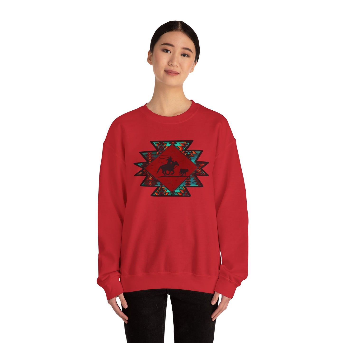 BREAKAWAY ROPING AZTEC UNISEX Heavy Blend™ Crewneck Sweatshirt