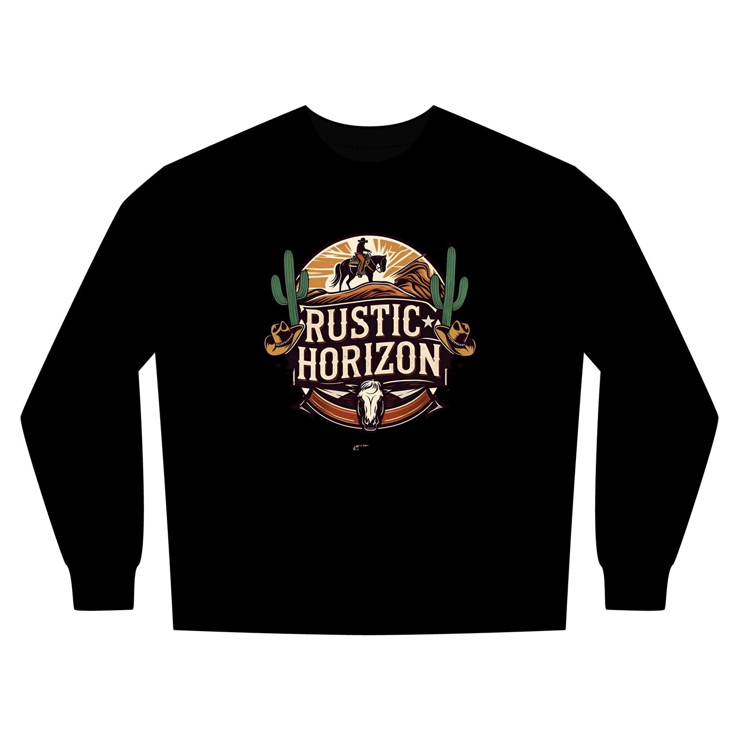 Rustic Horizon Rodeo Sweatshirt, Unisex Casual Crewneck, Western Style Pullover, Perfect for Fall, Gift for Rodeo Fans