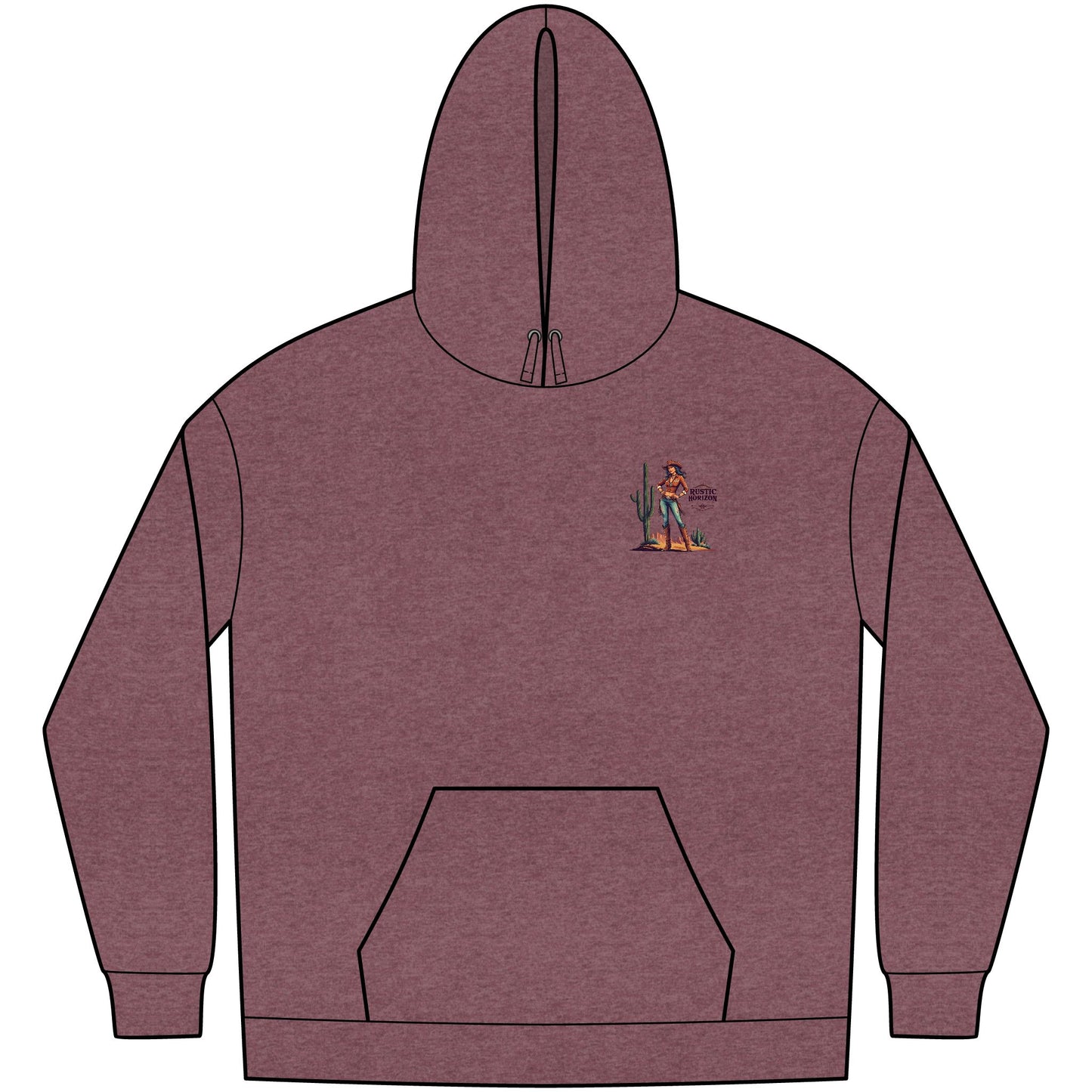 Cowgirl Unisex Western Fleece Hoodie, Rustic Fashion Sweatshirt, Cozy Winter Apparel, Gift for Rodeo Lovers, Casual Outdoor Clothing