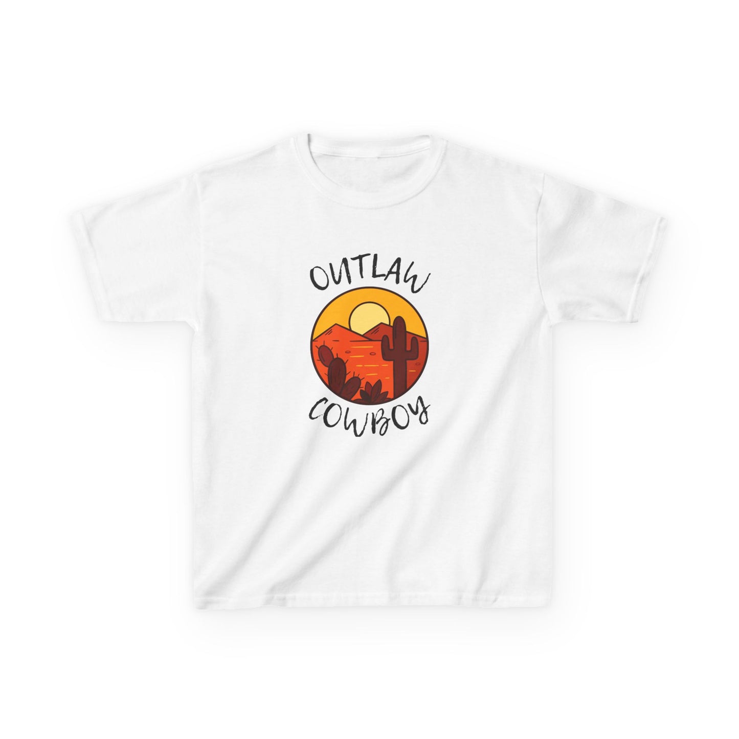 OUTLAW COWBOY Kids Tee - sunset Cowboy Design