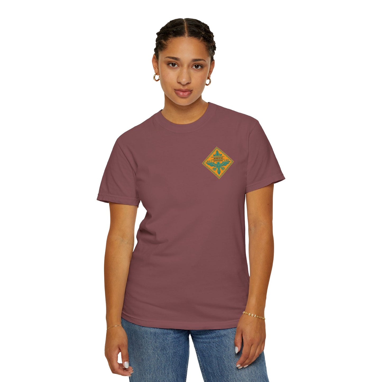 Rustic Horizon Yellow Thunderbird UNISEX T-Shirt｜Festival Wear, Casual Outfit, Gift for Nature Lovers, Vintage Style Tee, Summer Essential