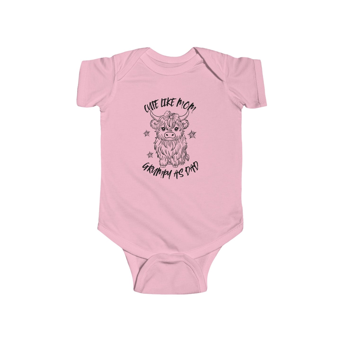 Cute Like Mom Grumpy As Dad Infant Fine Jersey Bodysuit