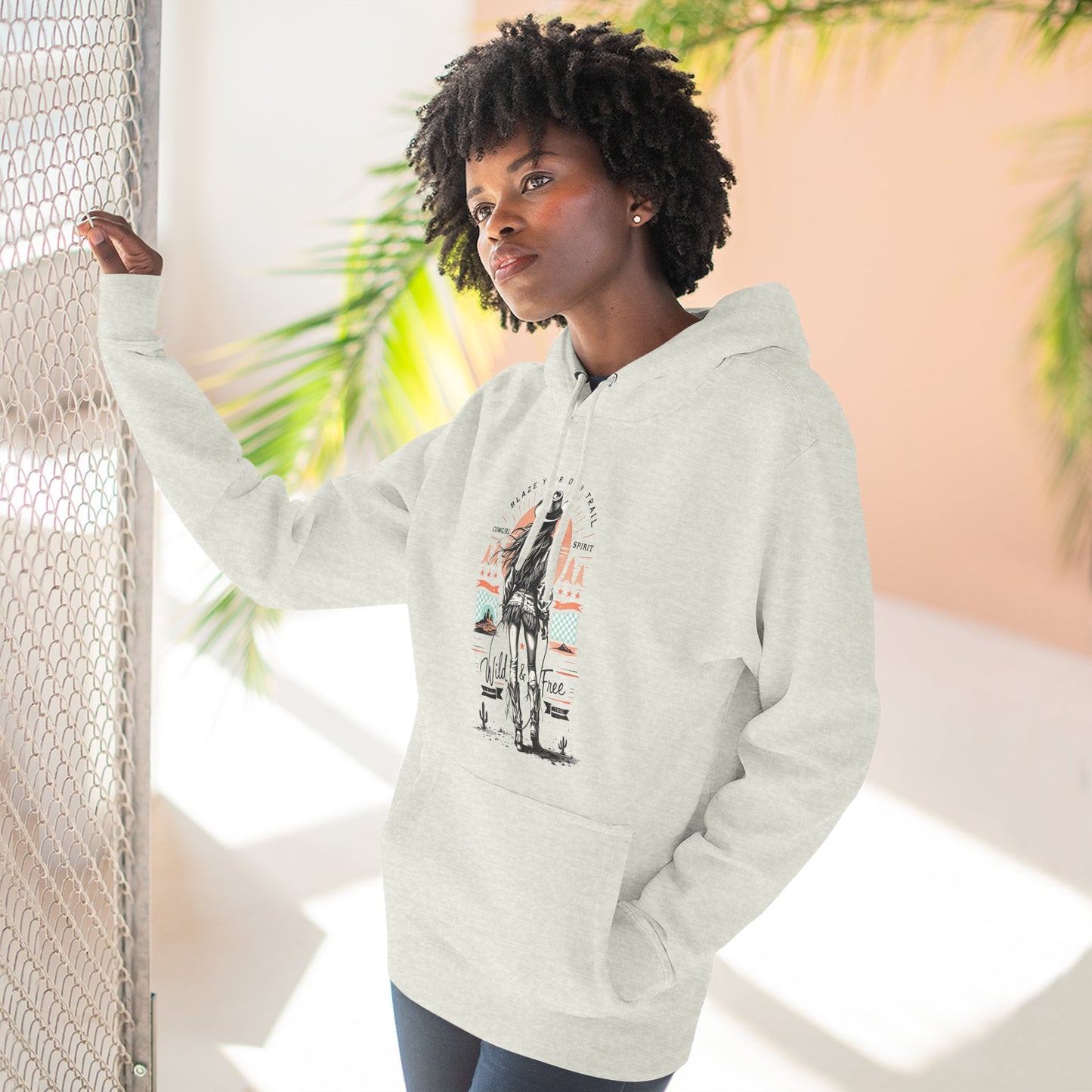 Stylish Three-Panel Fleece Hoodie with Minimalist Design