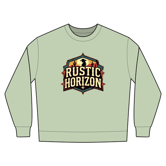 Cowgirl Unisex Rustic Horizon Rodeo Sweatshirt, Unisex Casual Crewneck, Western Style Pullover, Perfect for Fall, Gift for Rodeo Fans
