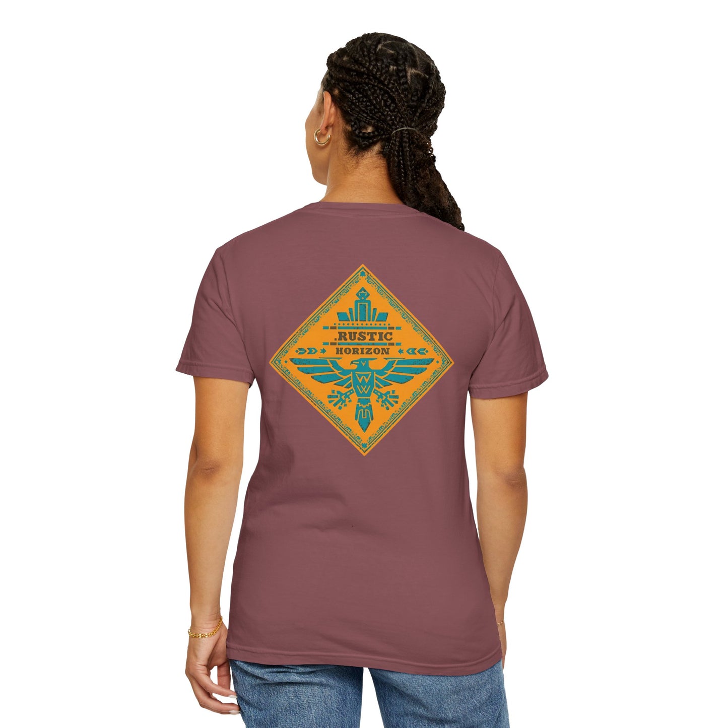 Rustic Horizon Yellow Thunderbird UNISEX T-Shirt｜Festival Wear, Casual Outfit, Gift for Nature Lovers, Vintage Style Tee, Summer Essential
