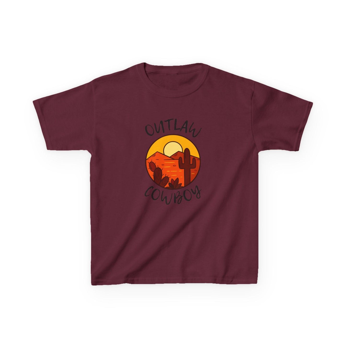 OUTLAW COWBOY Kids Tee - sunset Cowboy Design