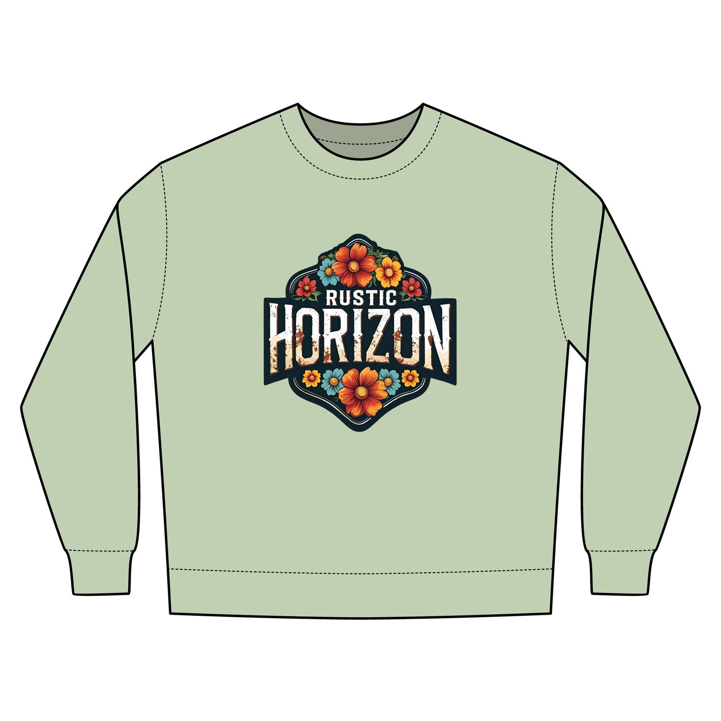 Cowgirl Unisex Rustic Horizon Rodeo Sweatshirt, Unisex Casual Crewneck, Western Style Pullover, Perfect for Fall, Gift for Rodeo Fans