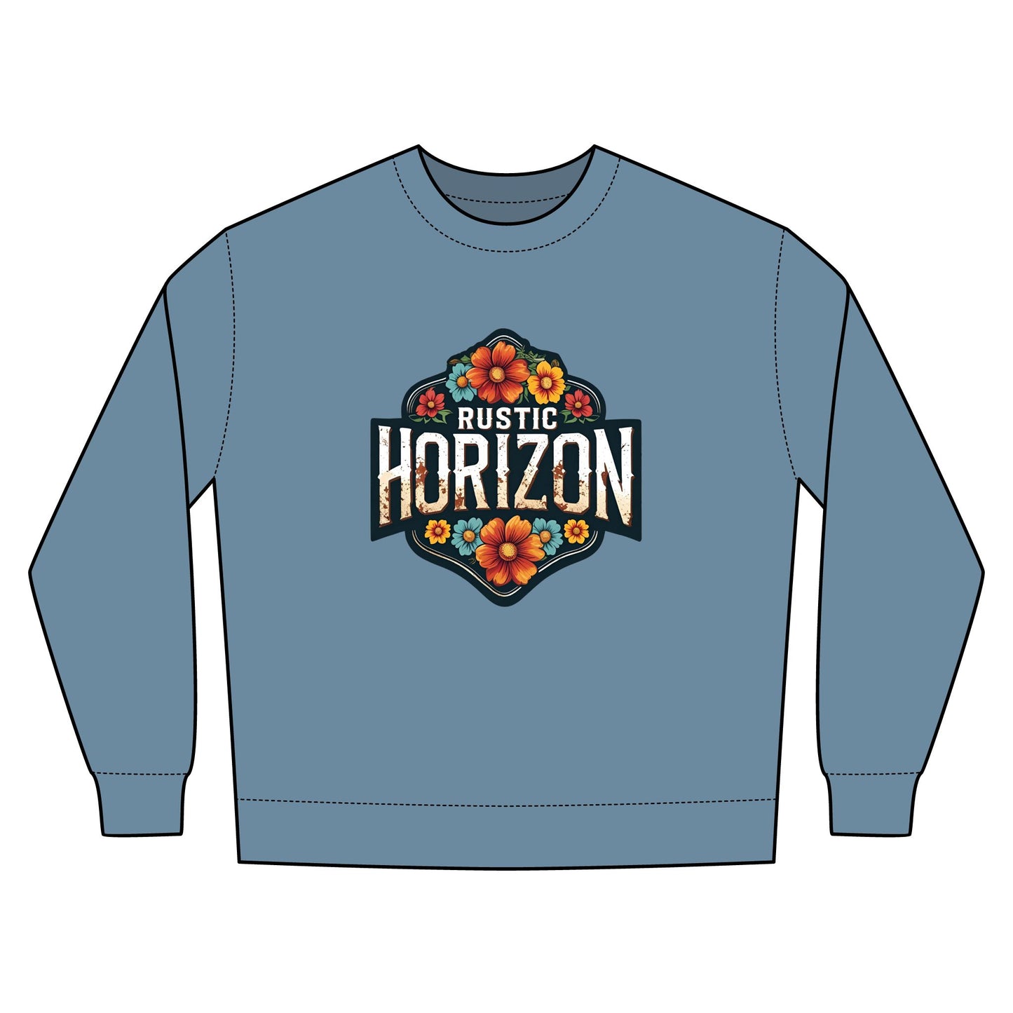 Cowgirl Unisex Rustic Horizon Rodeo Sweatshirt, Unisex Casual Crewneck, Western Style Pullover, Perfect for Fall, Gift for Rodeo Fans