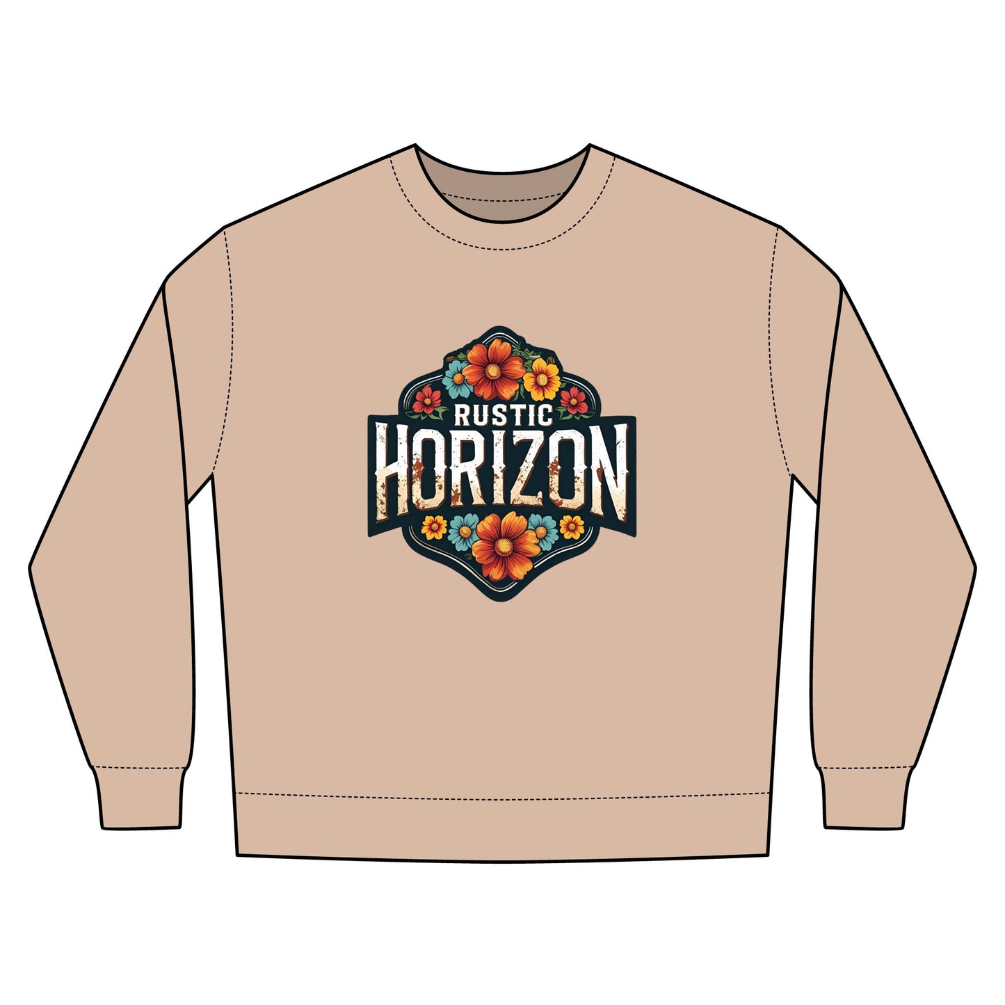 Cowgirl Unisex Rustic Horizon Rodeo Sweatshirt, Unisex Casual Crewneck, Western Style Pullover, Perfect for Fall, Gift for Rodeo Fans