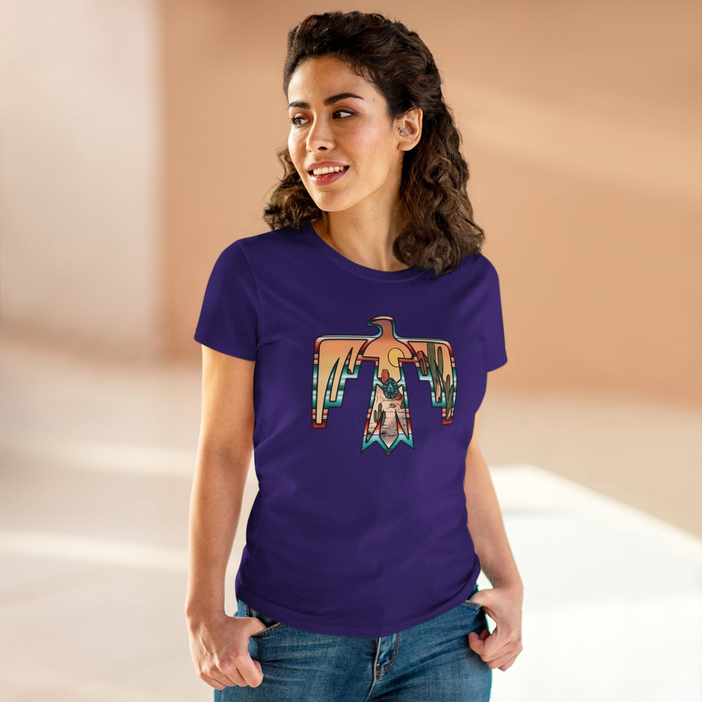 Women's Tee - Cowgirl Thunderbird Eagle Western Fashion Print
