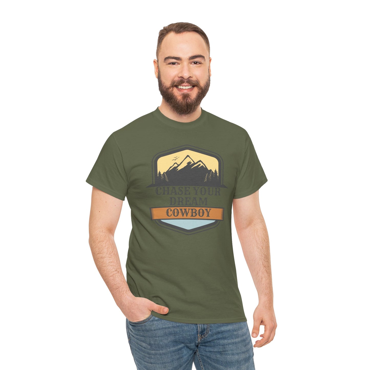 CHASE YOUR DREAM COWBOY Unisex Heavy Cotton Tee