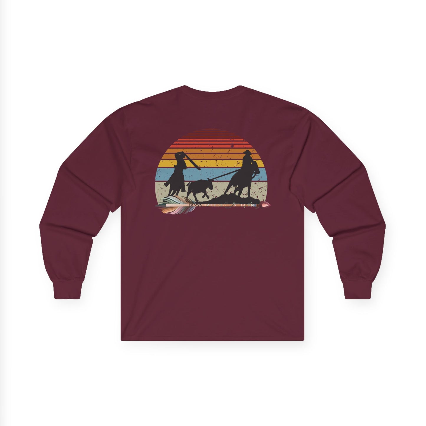 BACK Unisex Ultra Cotton Long Sleeve Tee TEAM ROPING