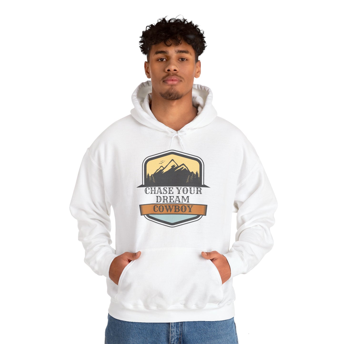 CHASE YOUR DREAM COWBOW MOUNTAIN Unisex Heavy Blend™ Hooded Sweatshirt