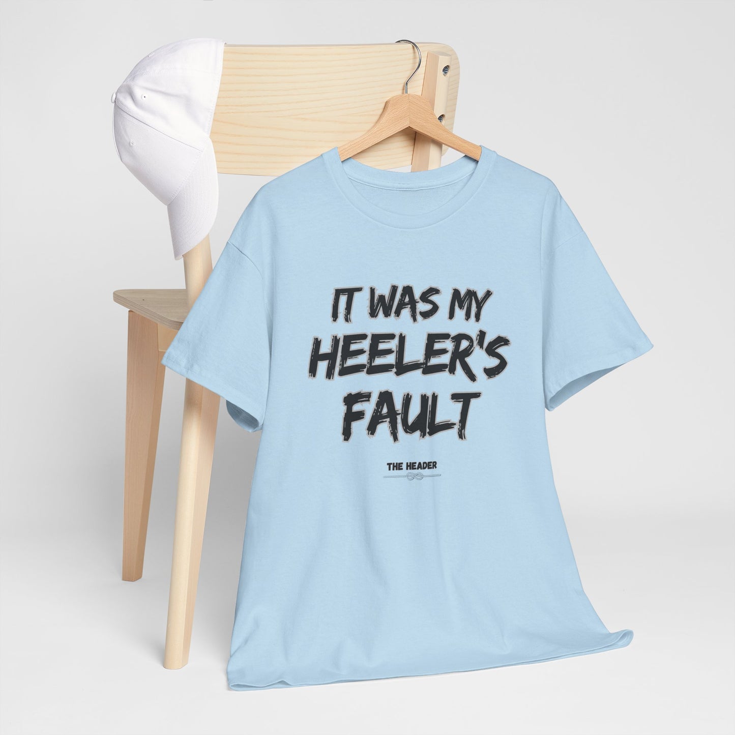 HEELER'S FAULT TEAM ROPING PARTNER RODEO Unisex Heavy Cotton Tee