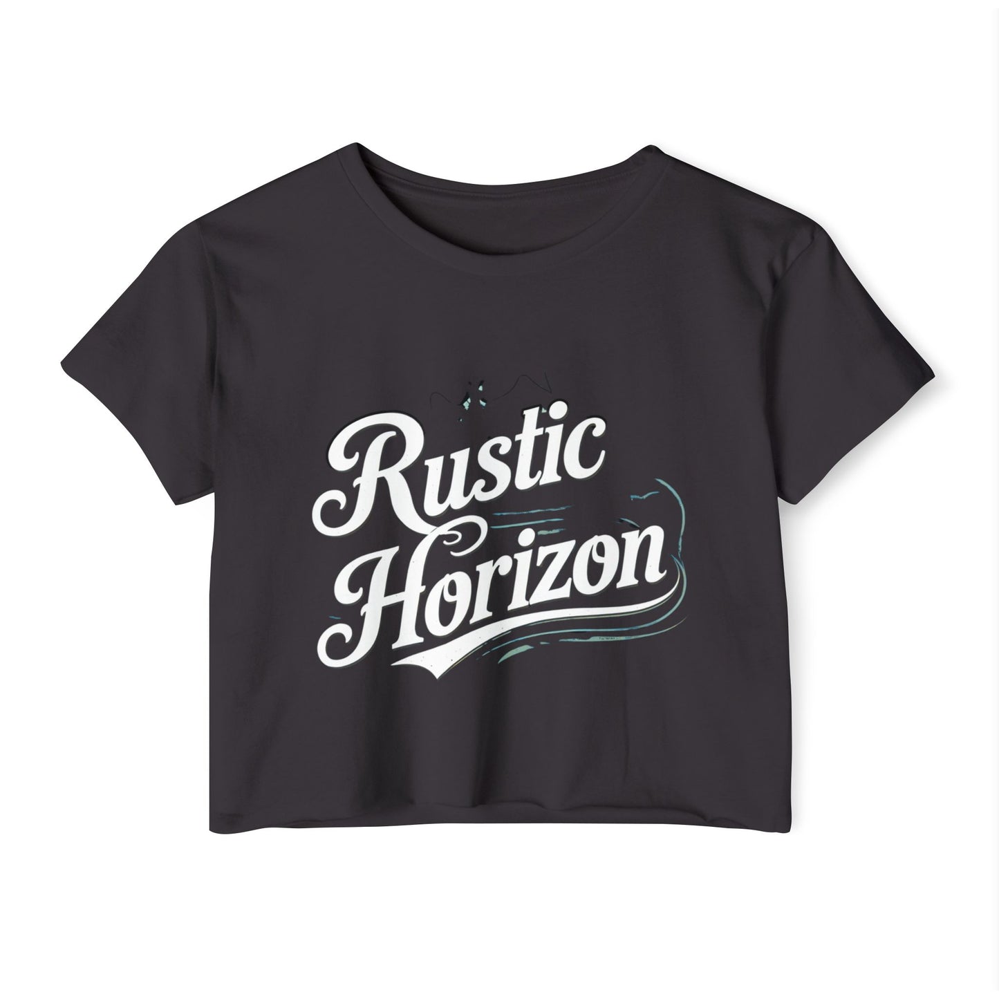 Rustic Horizon Women's Festival Crop Top - Boho Chic Graphic Tee for Music & Art Lovers