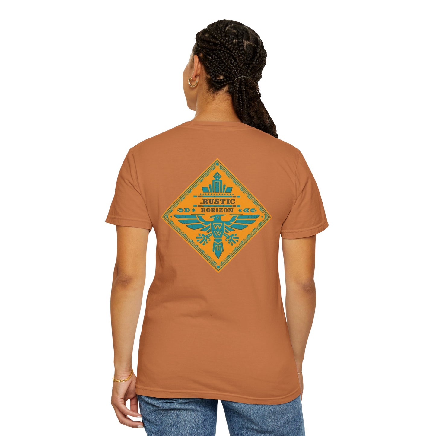 Rustic Horizon Yellow Thunderbird UNISEX T-Shirt｜Festival Wear, Casual Outfit, Gift for Nature Lovers, Vintage Style Tee, Summer Essential