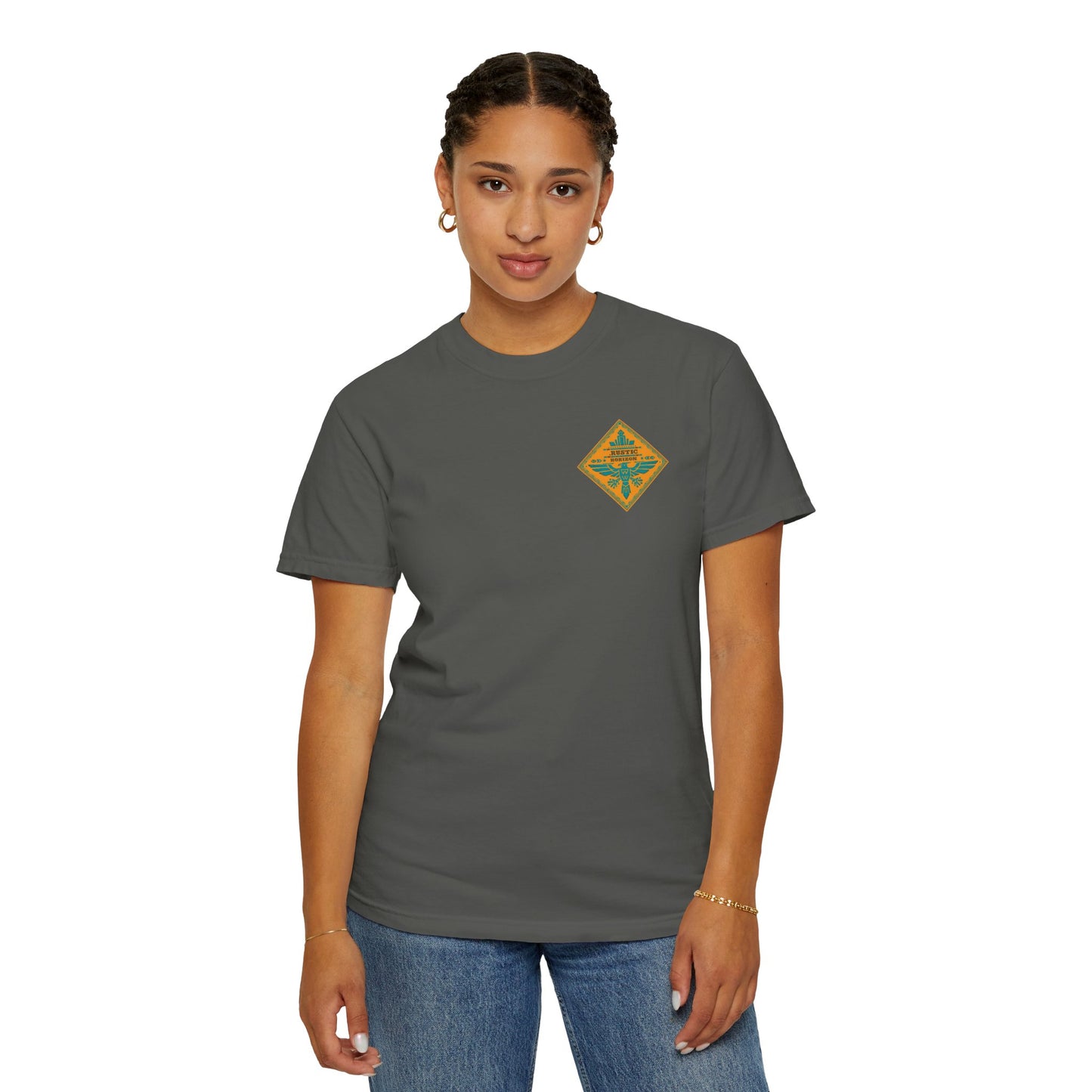 Rustic Horizon Yellow Thunderbird UNISEX T-Shirt｜Festival Wear, Casual Outfit, Gift for Nature Lovers, Vintage Style Tee, Summer Essential