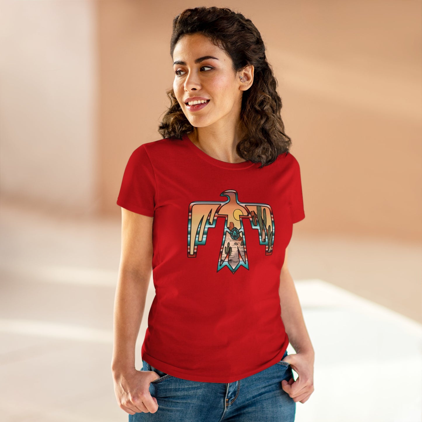 Women's Tee - Cowgirl Thunderbird Eagle Western Fashion Print