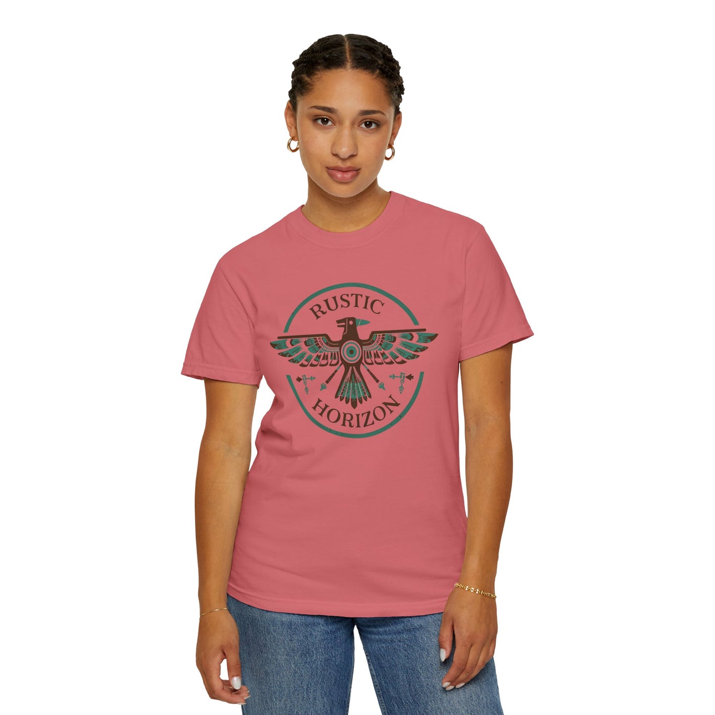 Rustic Horizon with Thunderbird UNISEX T-Shirt｜Festival Wear, Casual Outfit, Gift for Nature Lovers, Vintage Style Tee, Summer Essential